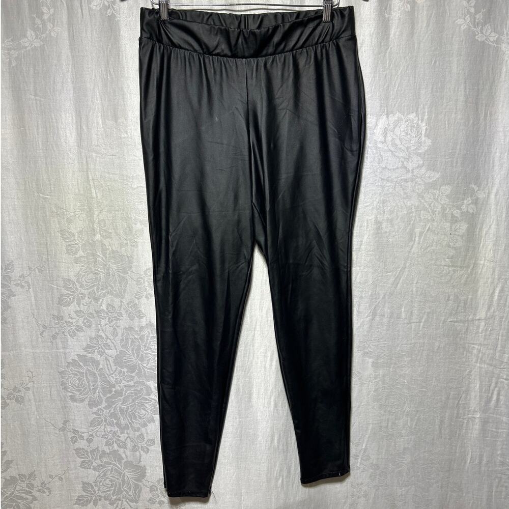 Torrid Pleather Leggings 1 1X Black Faux Leather